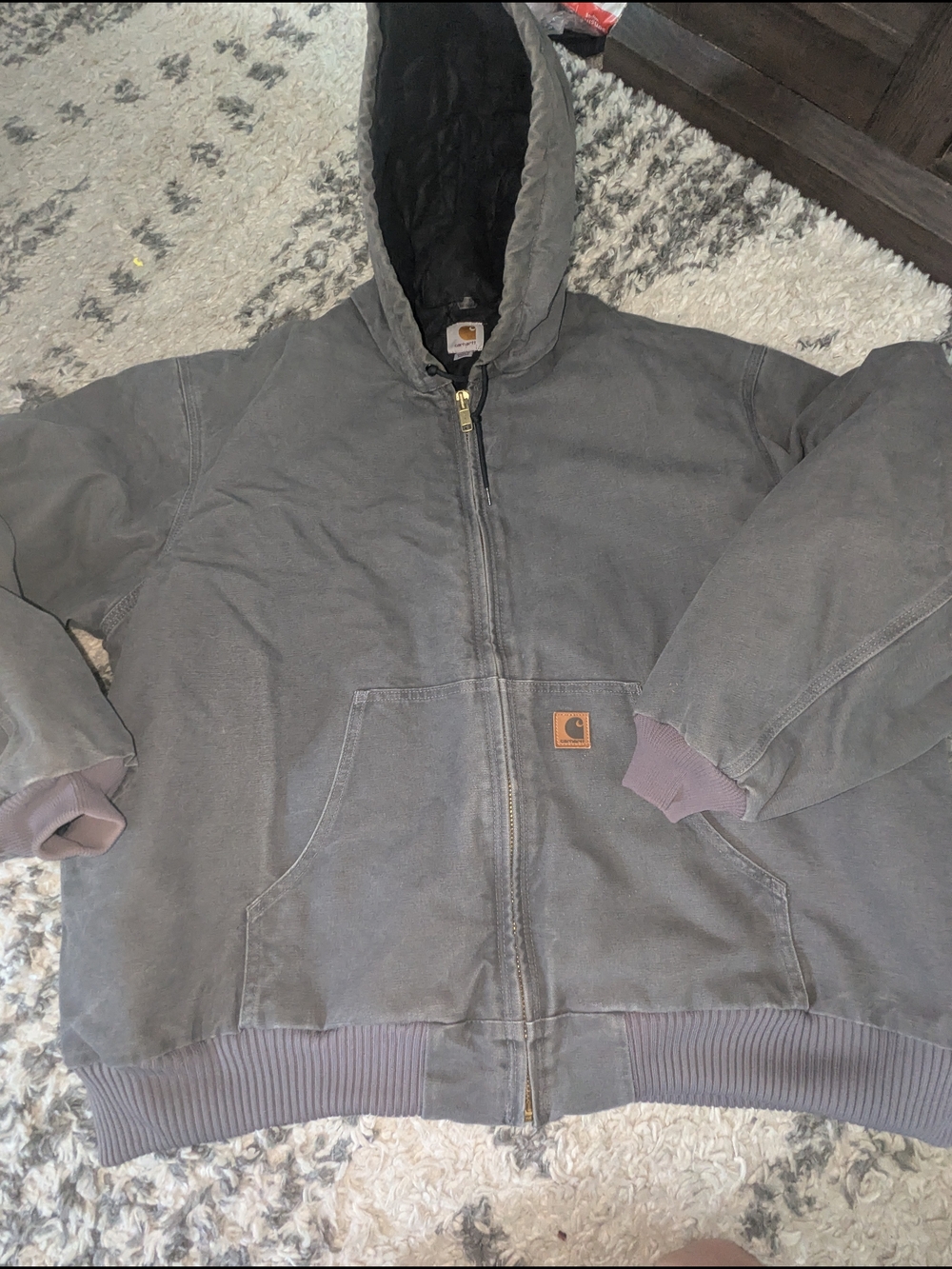 Carhartt Hooded Work Jacket in Charcoal Gray